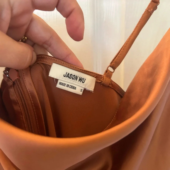 Jason Wu Satin Cowl Neck Chain Straps Dress - Picture 4 of 5